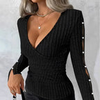 V-Neck Hollow-Out T-Shirt