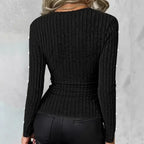 V-Neck Hollow-Out T-Shirt