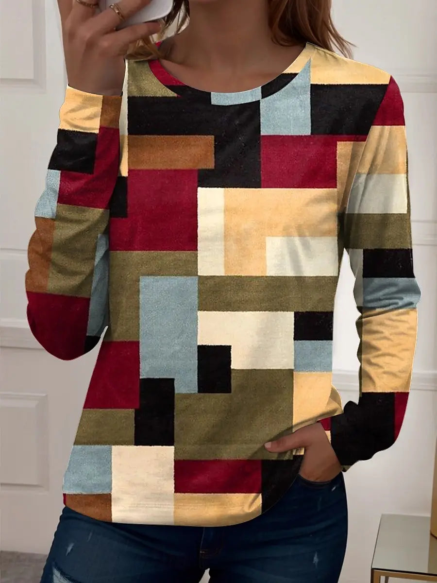 3D Plaid Stripe T-Shirt