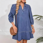 Casual V-Neck Mini Dress