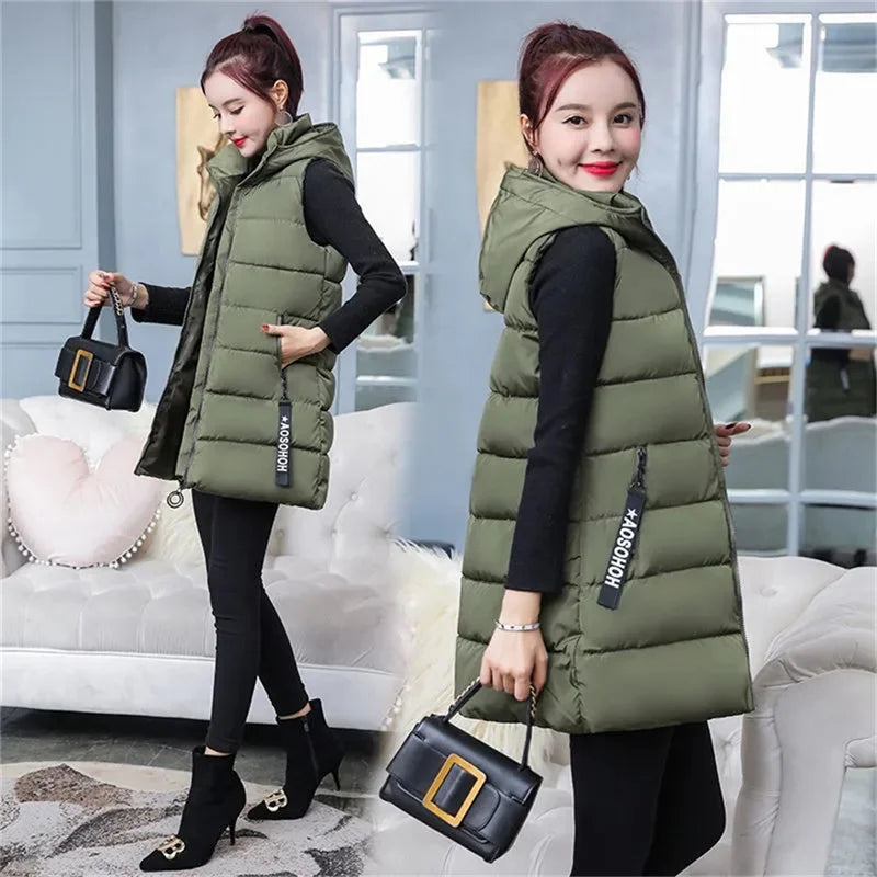 Oversized Hooded Puffer Vest