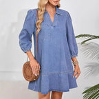 Casual V-Neck Mini Dress