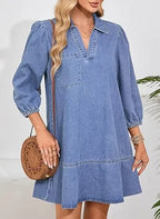 Casual V-Neck Mini Dress